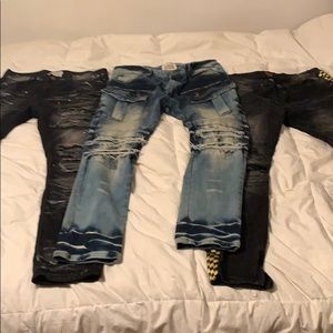 Men’s Distressed Denim Jeans Waist Size 36